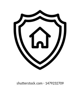 secure home thin line vector icon