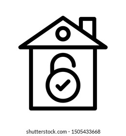 secure home thin line vetor icon