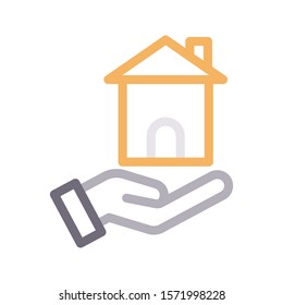 secure home vector color line icon