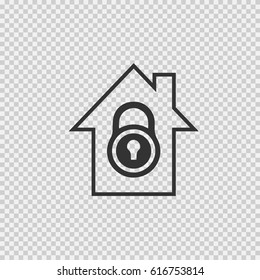 Secure home vector icon eps 10. Simple isolated symbol on transparent background.