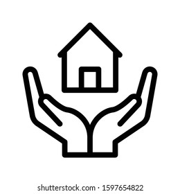 secure home vector thin line icon 