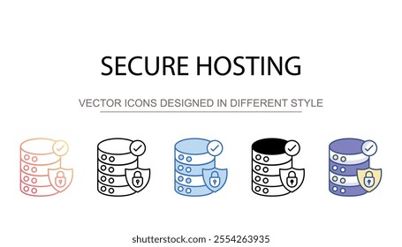 Secure Hosting icon design with white background stock illustration