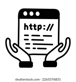 Secure http service hand drawn icon 