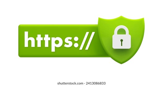 Secure HTTPS protocol shield symbolizing website security and encrypted internet connection