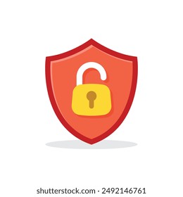 Secure icon in flat style. Privacy guarantee vector illustration on isolated background. Safety risk sign business concept.