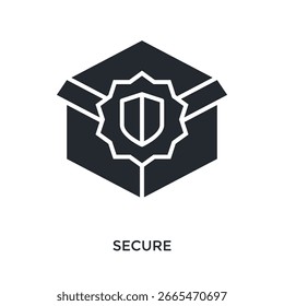 Secure Icon Glyph Style. Vector Illustration For Graphic Design