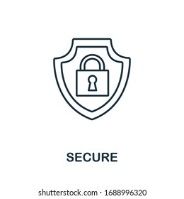 Secure icon from insurance collection. Simple line Secure icon for templates, web design and infographics