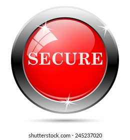 Secure icon. Internet button on white background. 