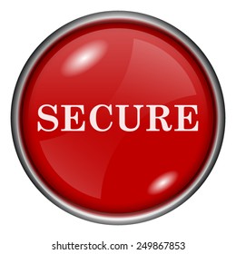 Secure icon. Internet button on white background. 