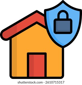Secure Icon Lineal Color Vector Illustration