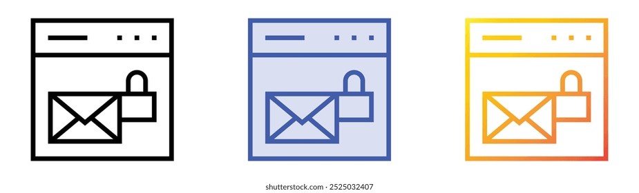 secure icon. Linear, Blue Fill and Gradient Style Design Isolated On White Background