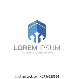 secure icon logo,  fortress shield logo design