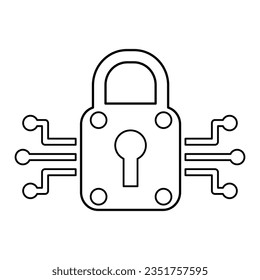 Secure Icon In Outline Style