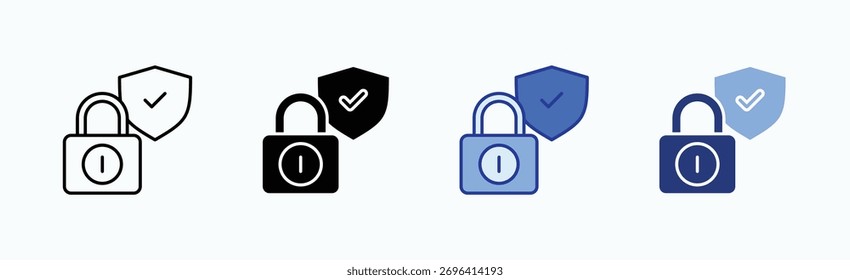 Proteger o vetor isolado da coleção de vários estilos da folha de ícones