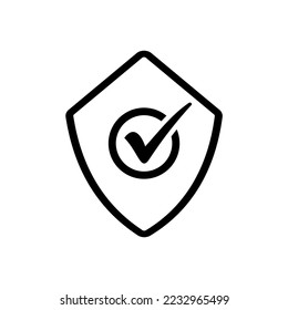 Ilustración segura del símbolo de icono. Vector de icono Escudo.