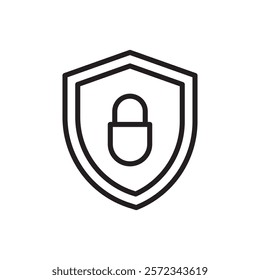 Secure icon Vector flat thin line illustration