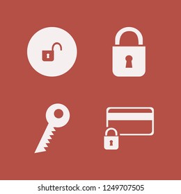secure icon. secure vector icons set credit card lock, key, open lock and lock
