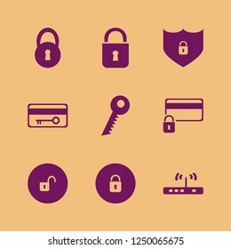 secure icon. secure vector icons set lock, credit card lock, open lock and shield lock security