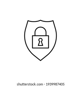 diseño de línea de ilustraciones vectoriales de icono seguro. aislado en fondo blanco