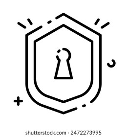 Secure icon vector line illustration