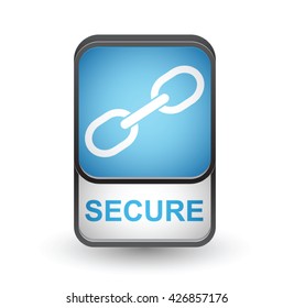 Secure icon. Vector sign isolated on white background