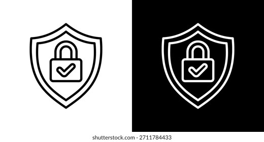Iconos Seguros.Diseño De Línea Fresco Construido Para Una Flexibilidad Creativa En Versiones Claras Y Oscuras.