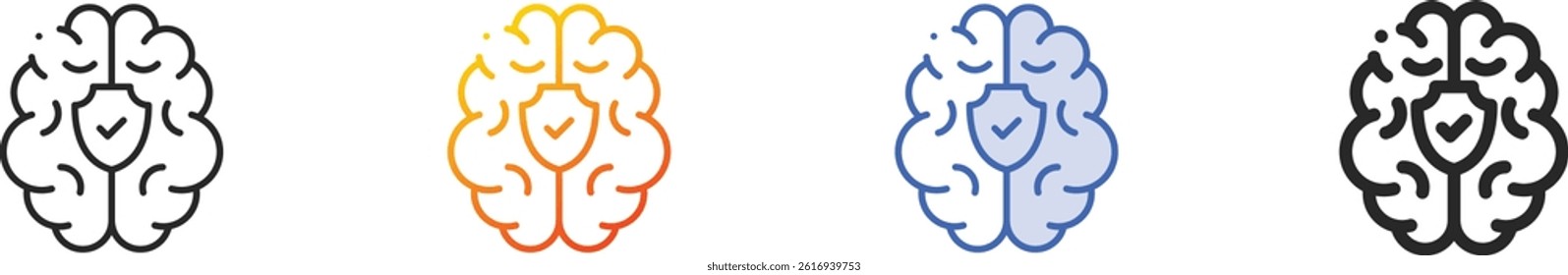 secure icon.Thin Linear, Gradient, Blue Stroke and bold Style Design Isolated On White Background