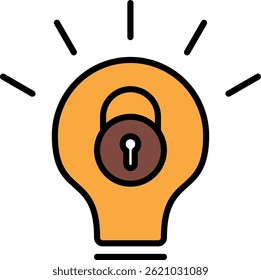 Secure Idea Line Filled Vector Icon Design