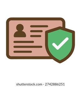 Secure identity verification with protected personal document and green shield icon