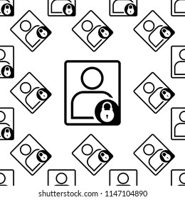 Secure Information Icon, Locked Information Icon Seamless Pattern Vector Art Illustration