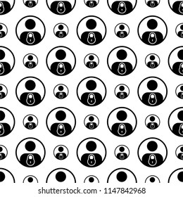 Secure Information Icon, Locked Information Icon Seamless Pattern Vector Art Illustration