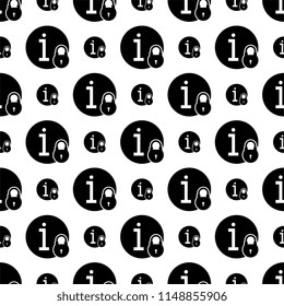 Secure Information Icon, Locked Information Icon Seamless Pattern Vector Art Illustration