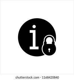 Secure Information Icon, Locked Information Icon Vector Art Illustration