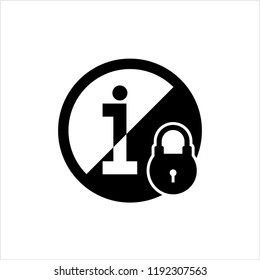 Secure Information Icon, Locked Information Icon Vector Art Illustration