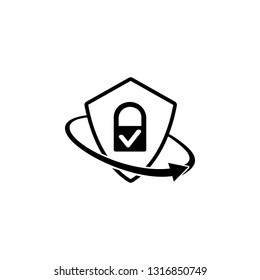 secure insurance. Element of insurance in shield icon. Premium quality graphic design icon. Signs and symbols collection icon for websites, web design, mobile app