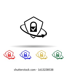 Secure insurance multi color style icon. Simple glyph, flat vector of insurance icons for ui and ux, website or mobile application