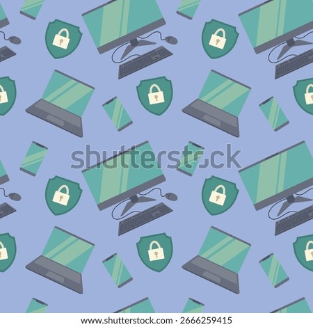 Secure internet access seamless vector pattern