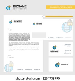 Secure internet  Business Letterhead, Envelope and visiting Card Design vector template