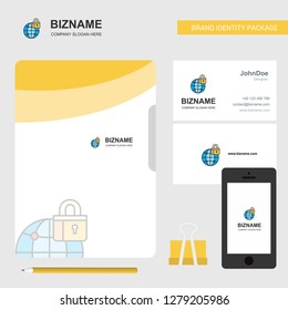 Secure internet  Business Logo, File Cover Visiting Card and Mobile App Design. Vector Illustration