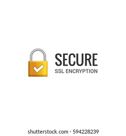 Secure Internet Connection SSL Icon. Isolated Secured Lock Access To Internet Illustration Design. SSL Safe Guard.