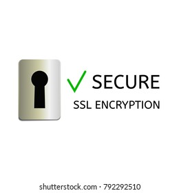 Secure internet connection SSL icon.