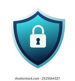 Secure internet icon. blue shield protection symbol for privacy and security. vector illustration