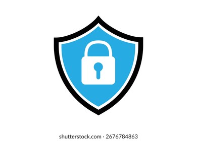 Ícone seguro da internet, símbolo de escudo de segurança digital com cadeado, símbolo da web para proteção de segurança, ilustração vetorial