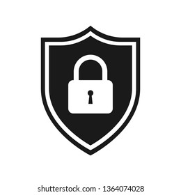 Secure internet icon. Protective shield sign digital security with the image of a padlock. Symbol security protection web. Vector illustration.	