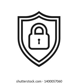 Secure internet icon. Protective shield sign digital security with the image of a padlock. Symbol security protection web. Vector illustration.	