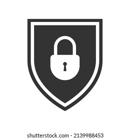 Secure internet icon. Protective shield sign digital security with the image of a padlock. Symbol security protection web. Vector illustration.	