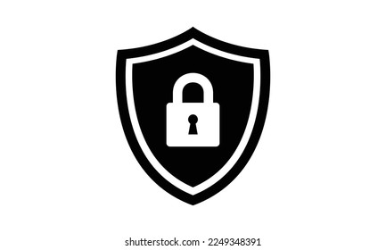 Secure internet icon. Protective shield sign digital security with the image of a padlock. Symbol security protection web. Vector illustration.