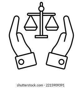 Secure Justice Outline Vector Icon which can easily modify or edit

