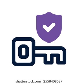 secure key icon. vector dual tone icon for your website, mobile, presentation, and logo design.