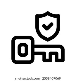 secure key icon. vector line icon for your website, mobile, presentation, and logo design.